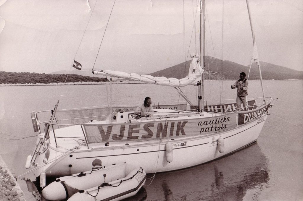 Mladen Gerovac na Vjesnikovoj nautičkoj patroli 1989. godine