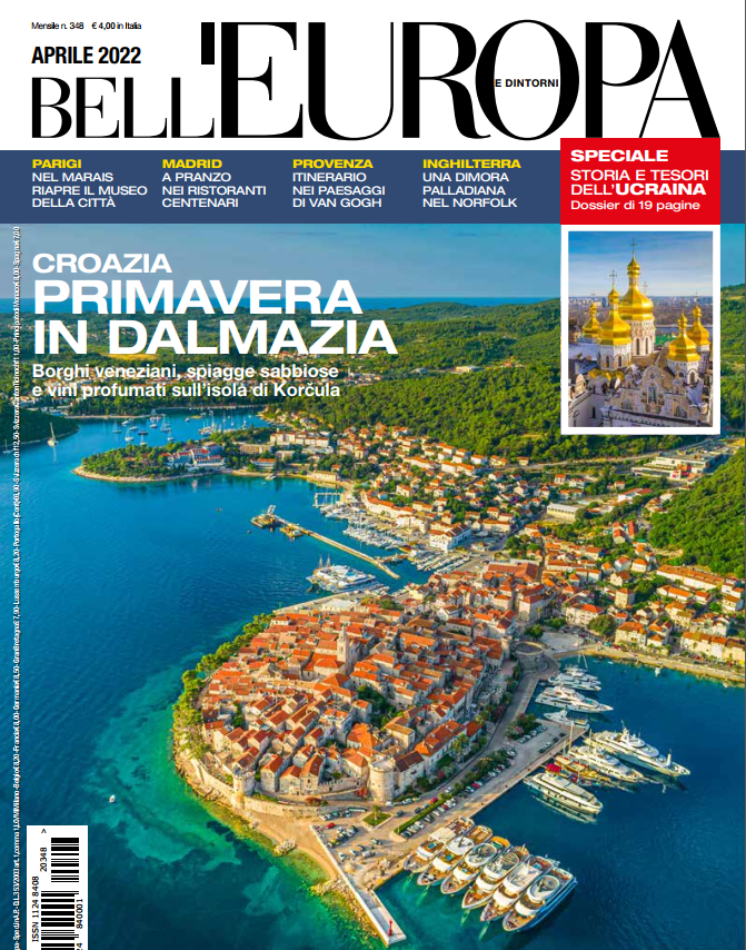 Korčula na naslovnici talijanskog turističkog magazina Bell Europa travanj 2022