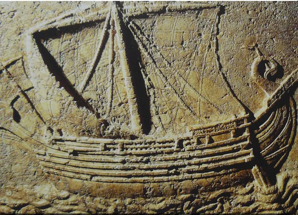 Feničanski trgovački brod prikaz na sarkofagu Foto Elie plus en.wikipedia