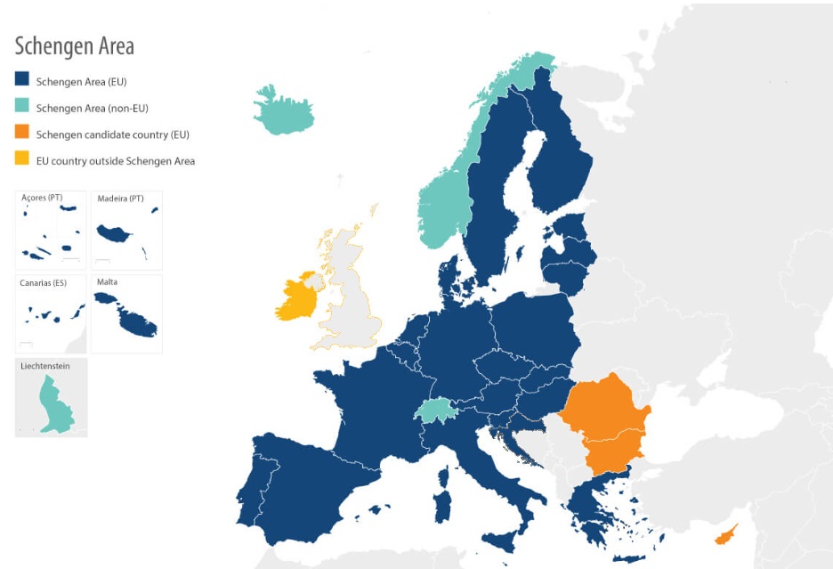 Zemlje Schengena od 1.1. 2023.