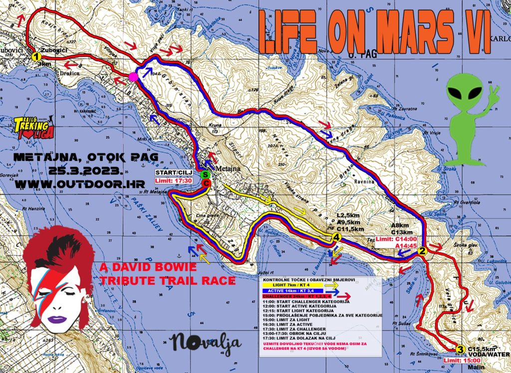 Mapa traila Life on Mars, Pag, 2023