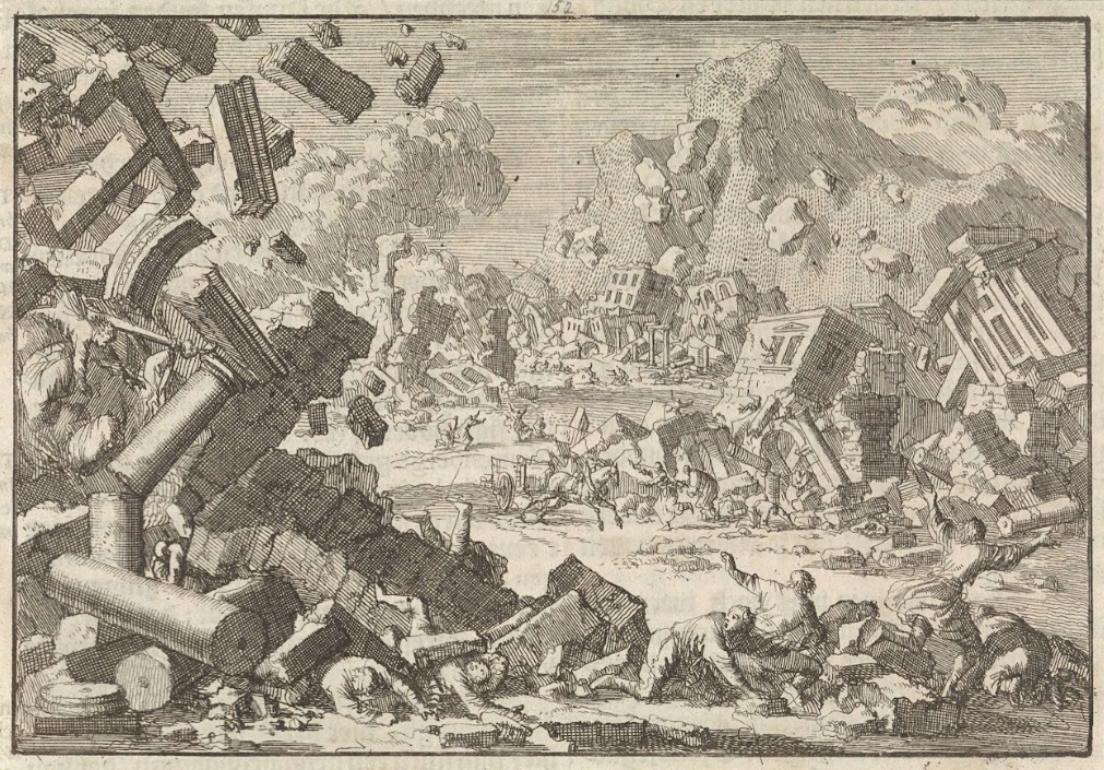 Potres u Dubrovniku 1667 Umjetnik Jan Juyken 1698 Izvor Rijksmuseum Nizozemska