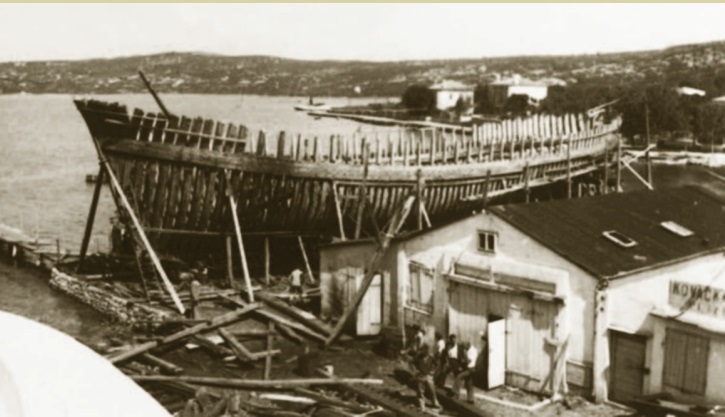 Početak gradnje broda Punat 1940-te godine