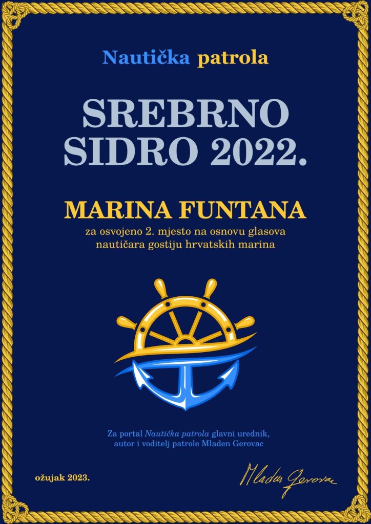 Srebrno sidro 2022 osvojila je marina Funtana